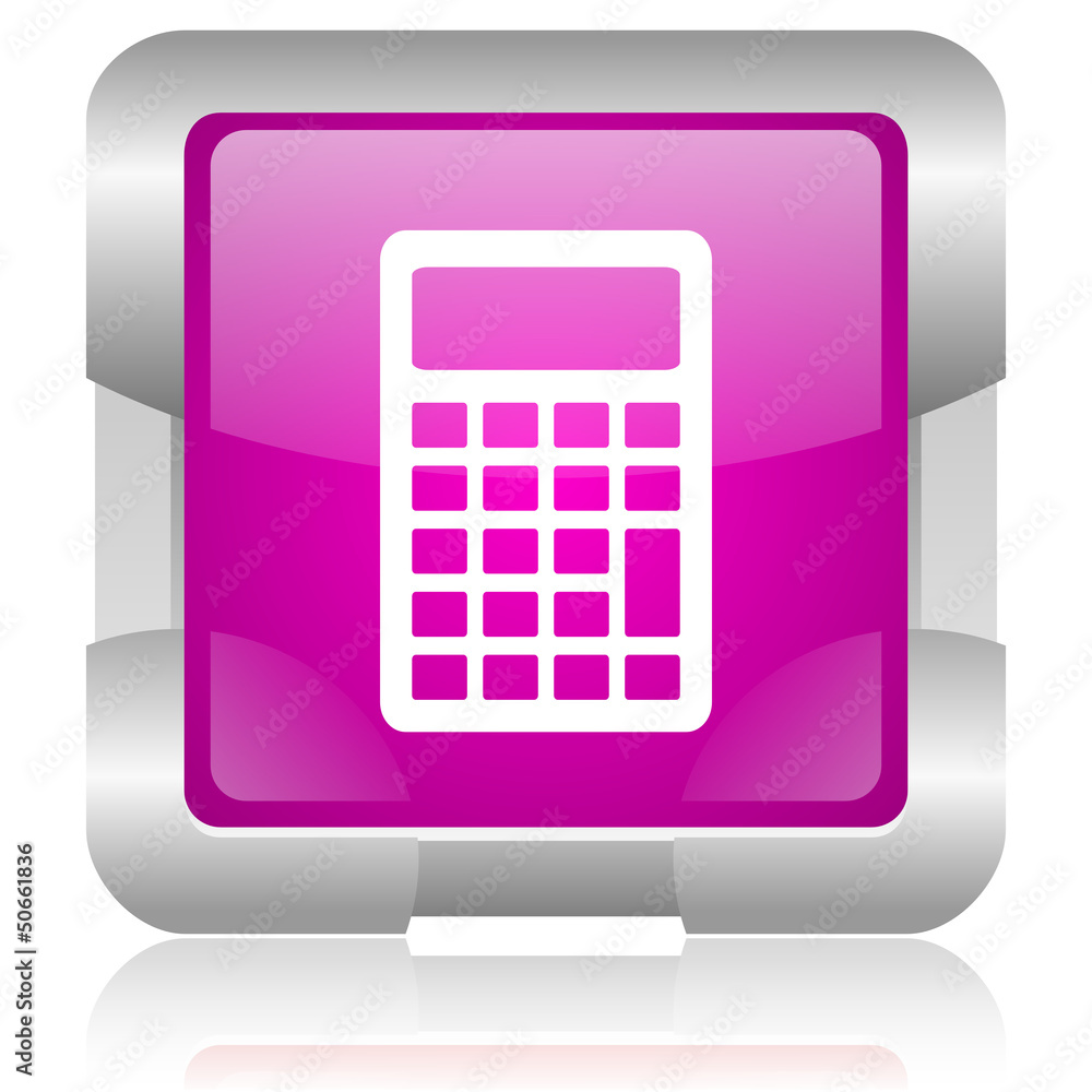 Poster calculator square web glossy icon