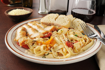 Chicken Scaloppini with Fettuccini