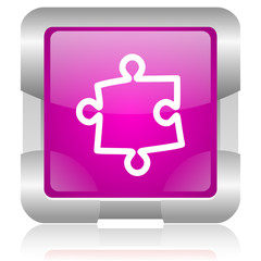 eye pink square web glossy icon