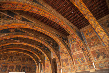 Perugia, interior of historic palace - obrazy, fototapety, plakaty