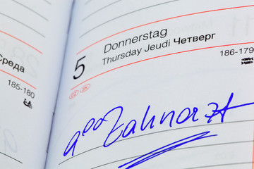 Eintrag im Kalender: Zahnarzt