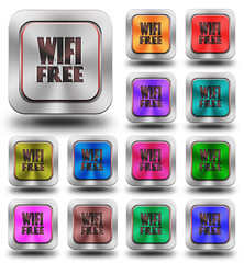 WIFI Free aluminum glossy icons, crazy colors