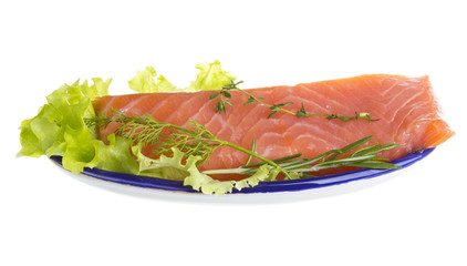 Salmon fillet garnished