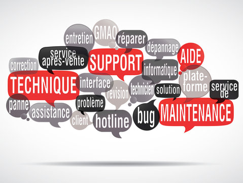 nuage de mots bulles : maintenance