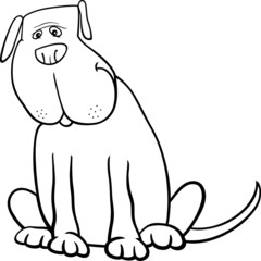 funny big dog cartoon for coloring book