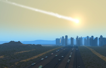 meteorito cayendo en la Tierra © anibal