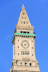 Boston clock tower in downtown