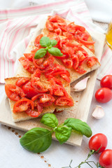 Bruschetta with basil and origan