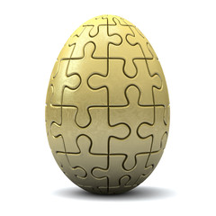 Golden puzzle Easter egg, 3d