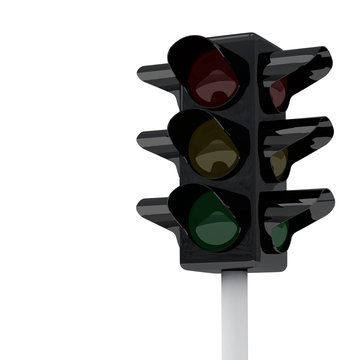 Traffic lights without signal, 3d