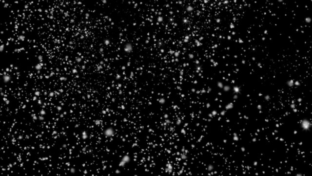 Glittering Snow / Black Background - Snow / Christmas Video Loop