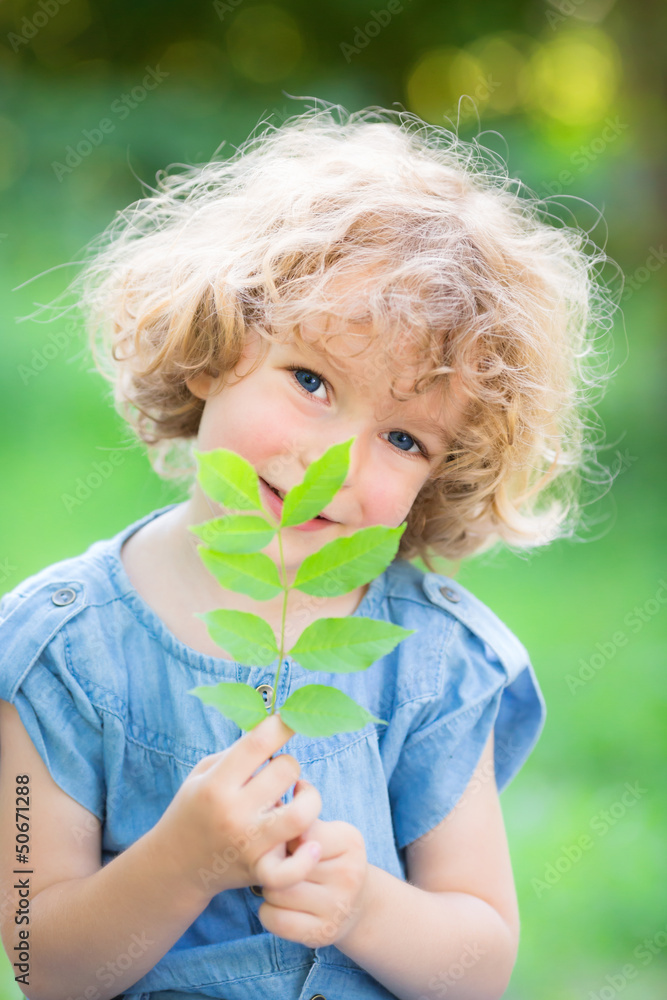 Sticker young plant against green background