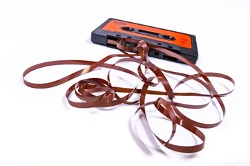 old worn down music cassette for walkman