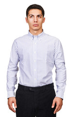 Fototapeta premium Male model with shirt isolated on white