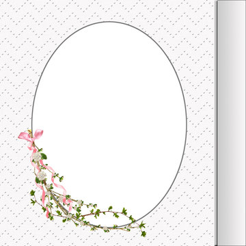 Floral Branch On Oval Frame