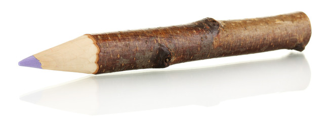Colorful wooden pencil isolated on white