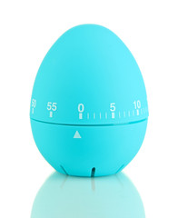 Blue egg timer, isolated on white