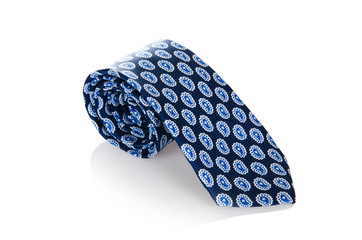 Elegant silk male tie ( necktie ) on white