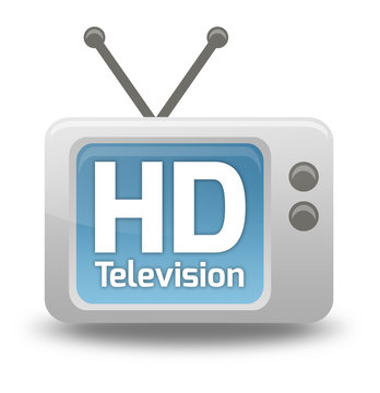 Cartoon-style TV Icon with "HD TV" wording on screen
