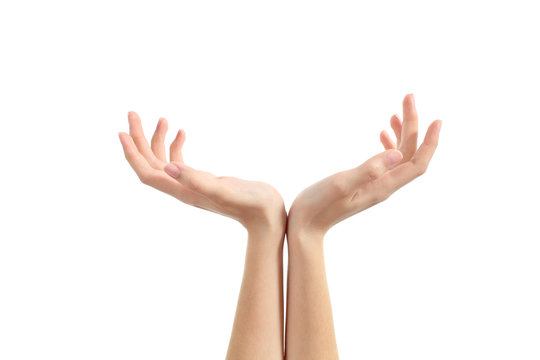 Hands of a woman with palms up