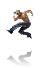 Dancer isolated on the white background