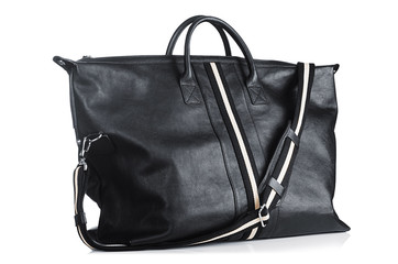 Naklejka premium Leather bag isolated on the white background