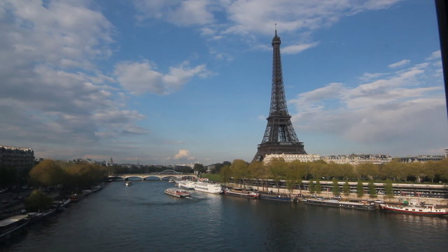 Eiffel Tower from Metro train.