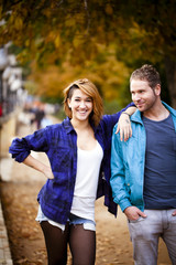 Fototapeta premium Young couple in the park