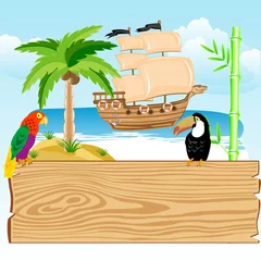 Peel and stick wall murals Birds, bees Tropical paradise