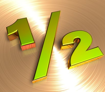 3D Goldzeichen - Einhalb