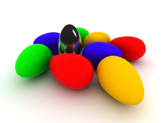Ostereier in verschiedenen Farben