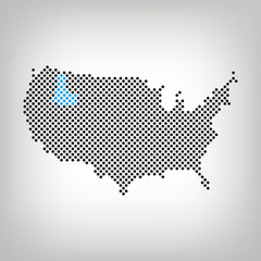 Idaho in USA Karte punktiert