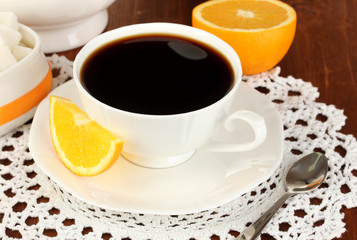 Beautiful white dinner service with oranges