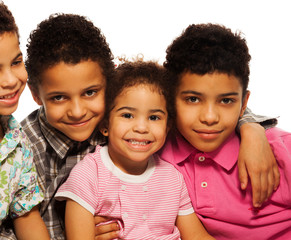 Close-up portrait of black family