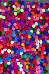 colorful cotton balls