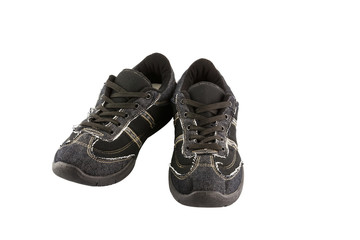 Black sneakers isolated on white background