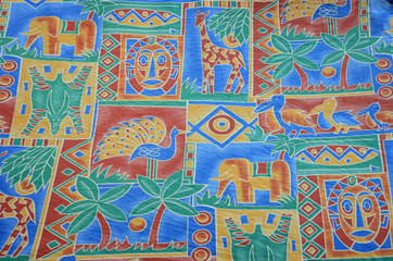 Tissu africain multicolores