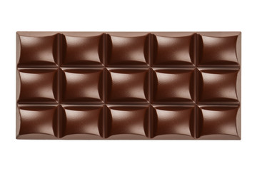 Bar of chocolate. Isolated on white