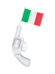 Revolver with a flag of Italy.