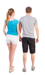 Back view of young couple