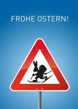 Osterskihase Schild