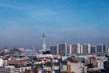 Fotobehang panaoramablick berlin bei schnee © sp4764