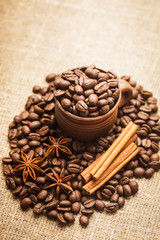 coffee beans in cup