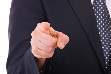 Businessman pointing with finger.