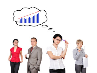 businesswoman thinks