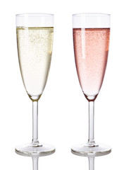 Champagner weiß und rosé isoliert