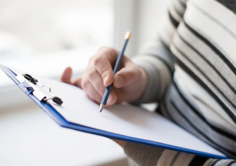 Businessman signing a document