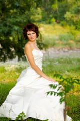 Pretty girl in a wedding dress