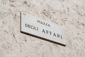 Finance concept, Piazza Affari sign in Milan, Italy.
