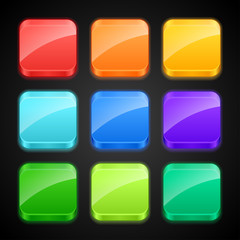 Set of luminous color apps icons.